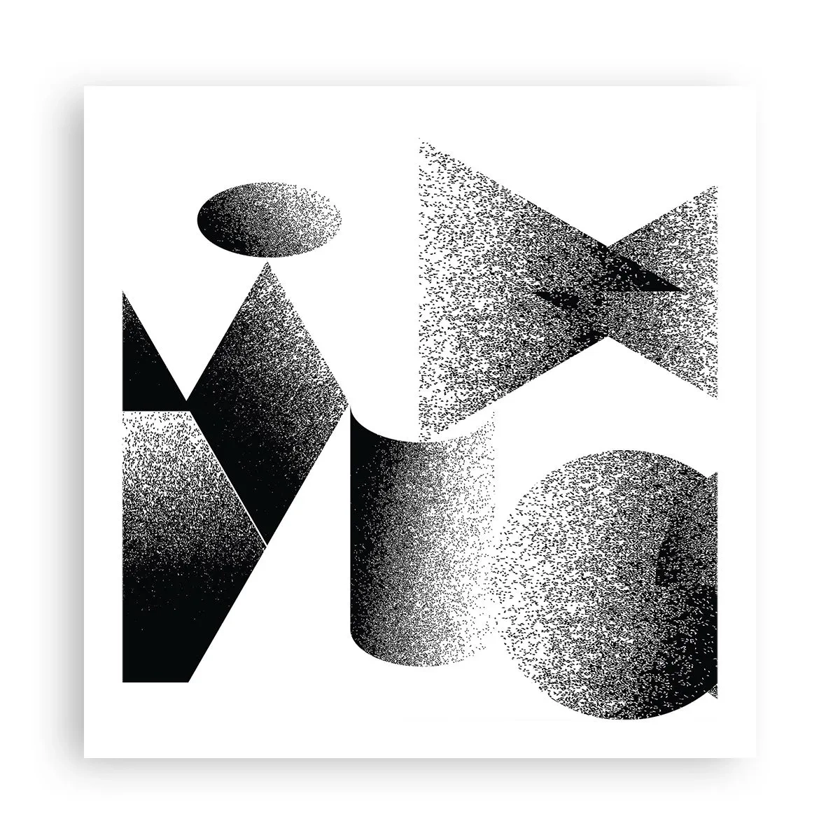 Pôster - Ângulos e ovais - 60x60 cm