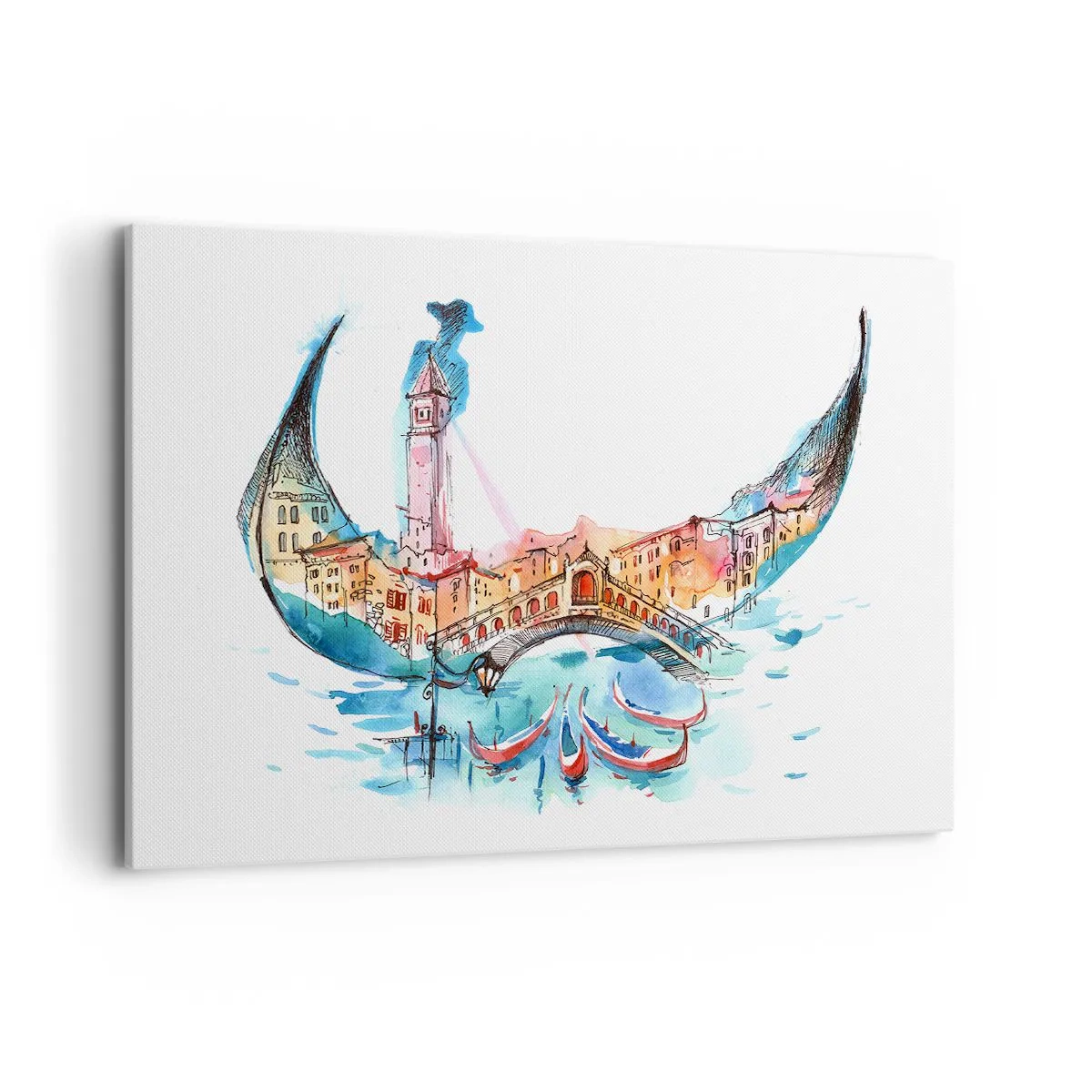 Quadro em tela - Navegamos pela cidade - 100x70 cm