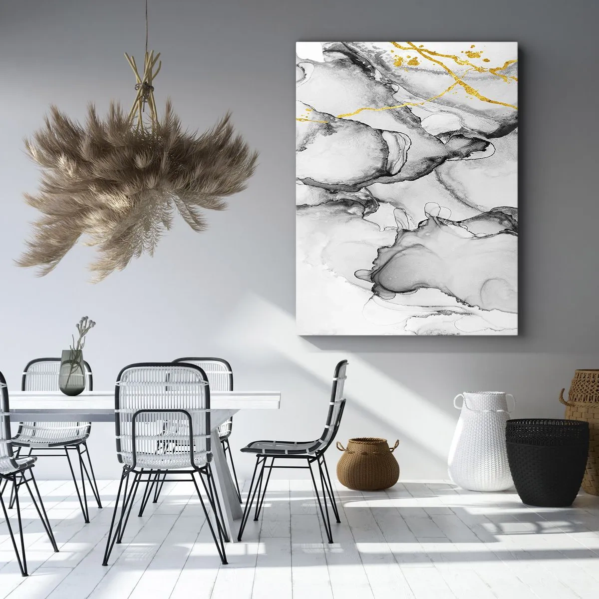 Quadro em tela - Composição dourada - 50x70 cm