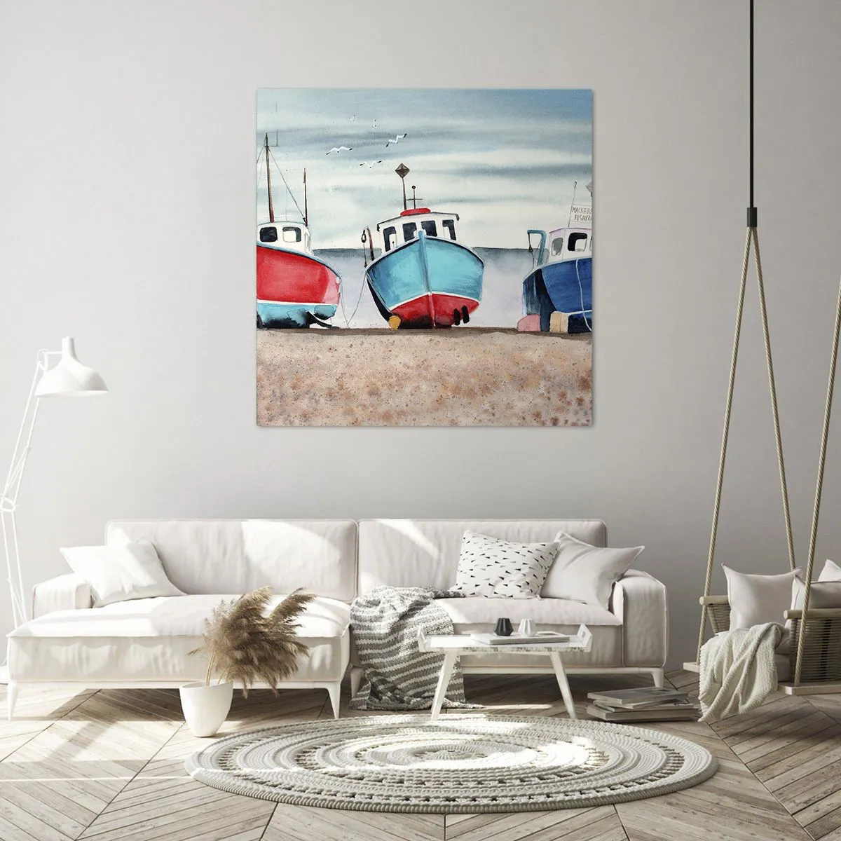 Quadro em tela - Pronto para pescar - 60x60 cm