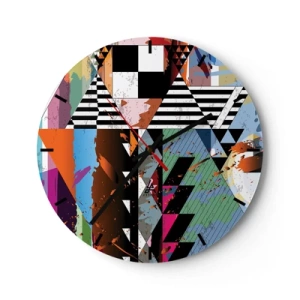 Relógio de parede - Relógio em vidro - Geométrica e organicamente - 40x40 cm