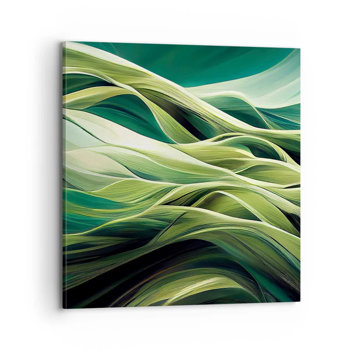 Quadro em tela - Jogo verde abstrato - 70x70 cm