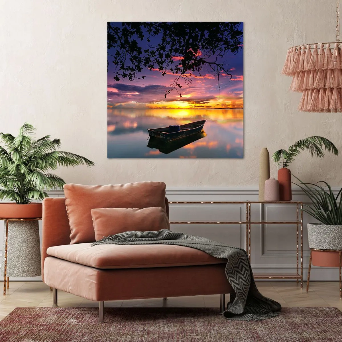 Quadro em tela - Parece que estás pendurado no meio do céu… - 30x30 cm