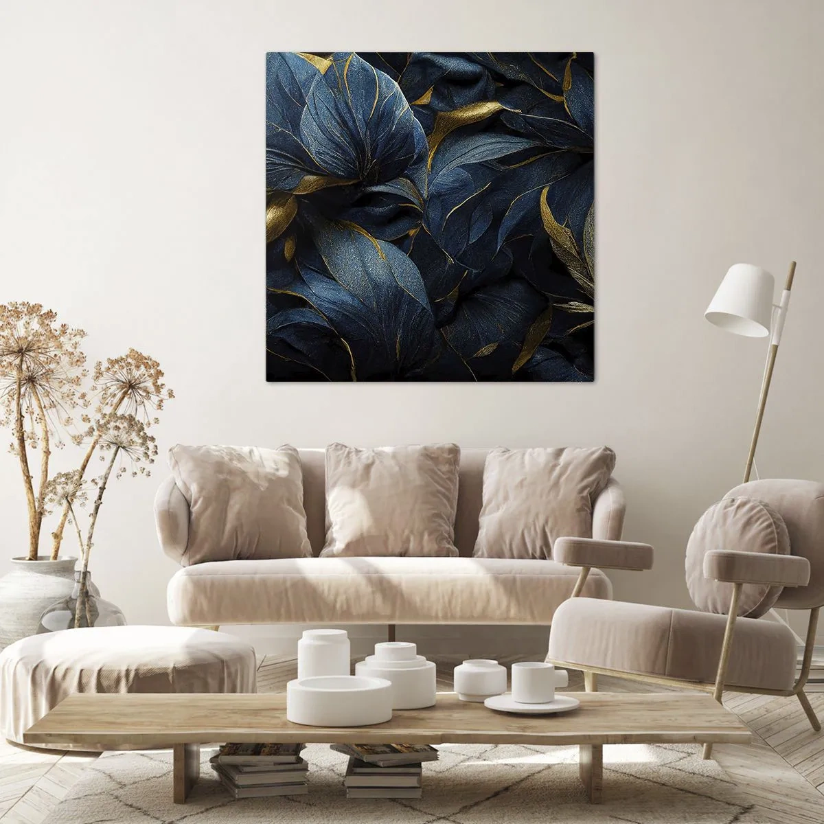 Quadro em tela - Forrado com ouro - 30x30 cm