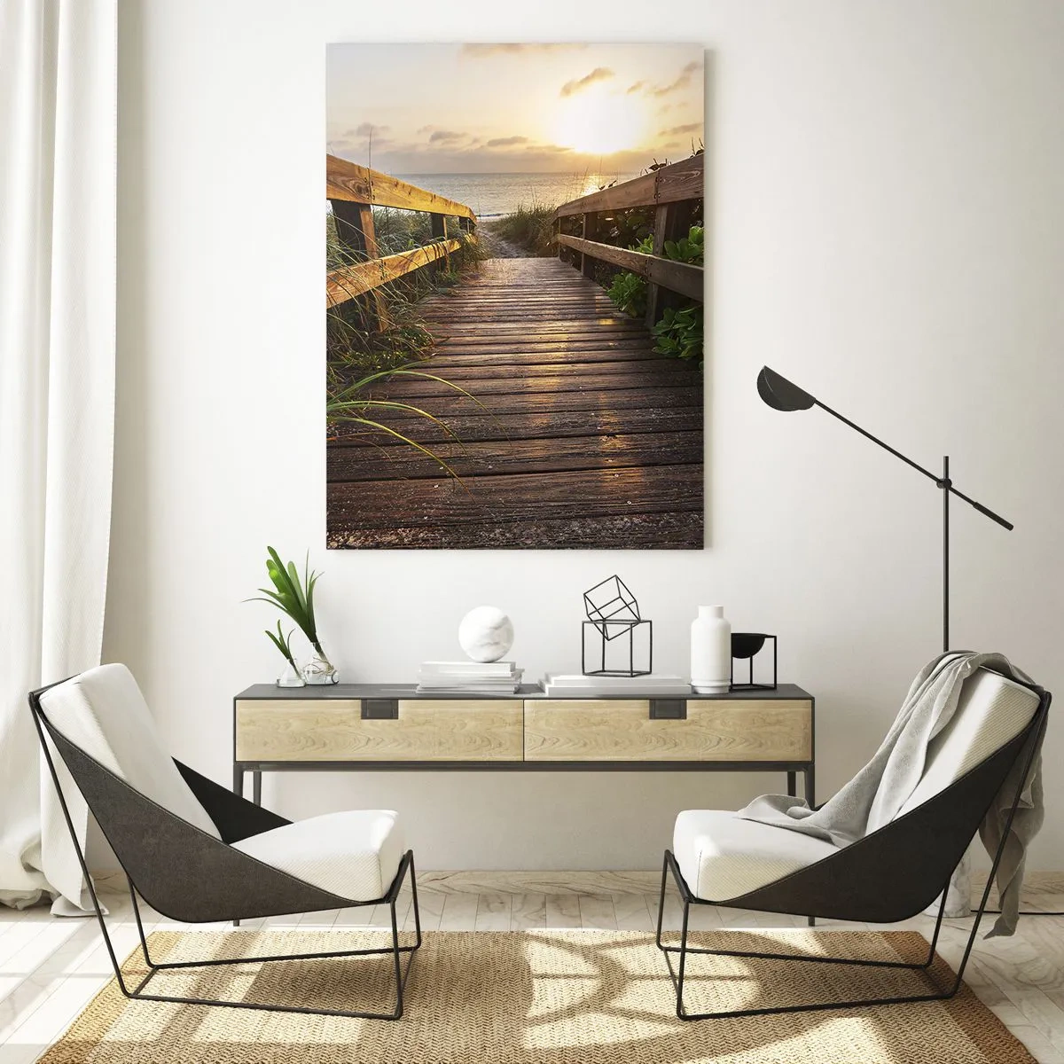 Quadro em vidro - Direto para a costa - 50x70 cm