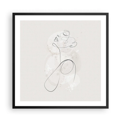 Pôster com moldura preta - O espiral de beleza - 60x60 cm