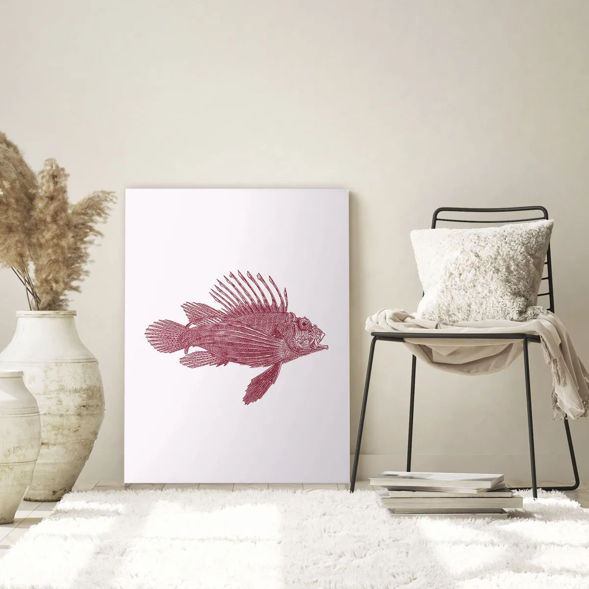 Quadro em vidro - Um habitante de águas exóticas - 80x120 cm