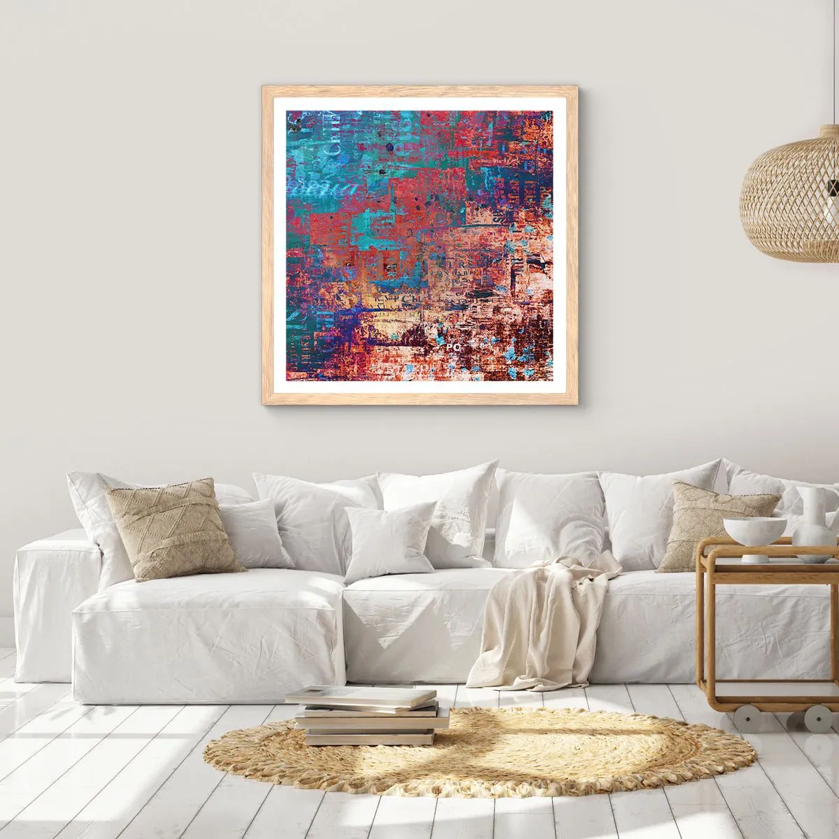 Pôster com moldura de carvalho claro - Memória e esquecimento - 50x50 cm