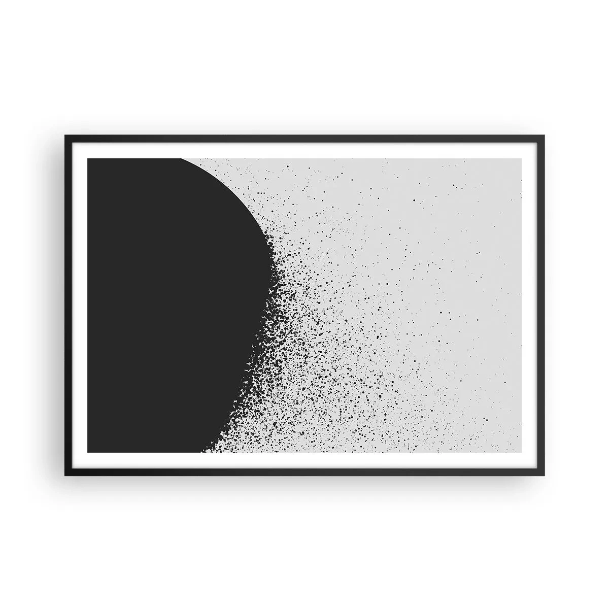 Pôster com moldura preta - Movimento das moléculas - 100x70 cm