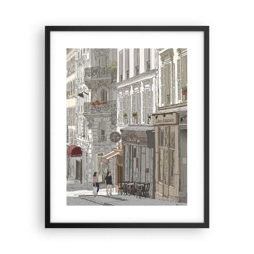 Pôster com moldura preta - Alegrias urbanas - 40x50 cm