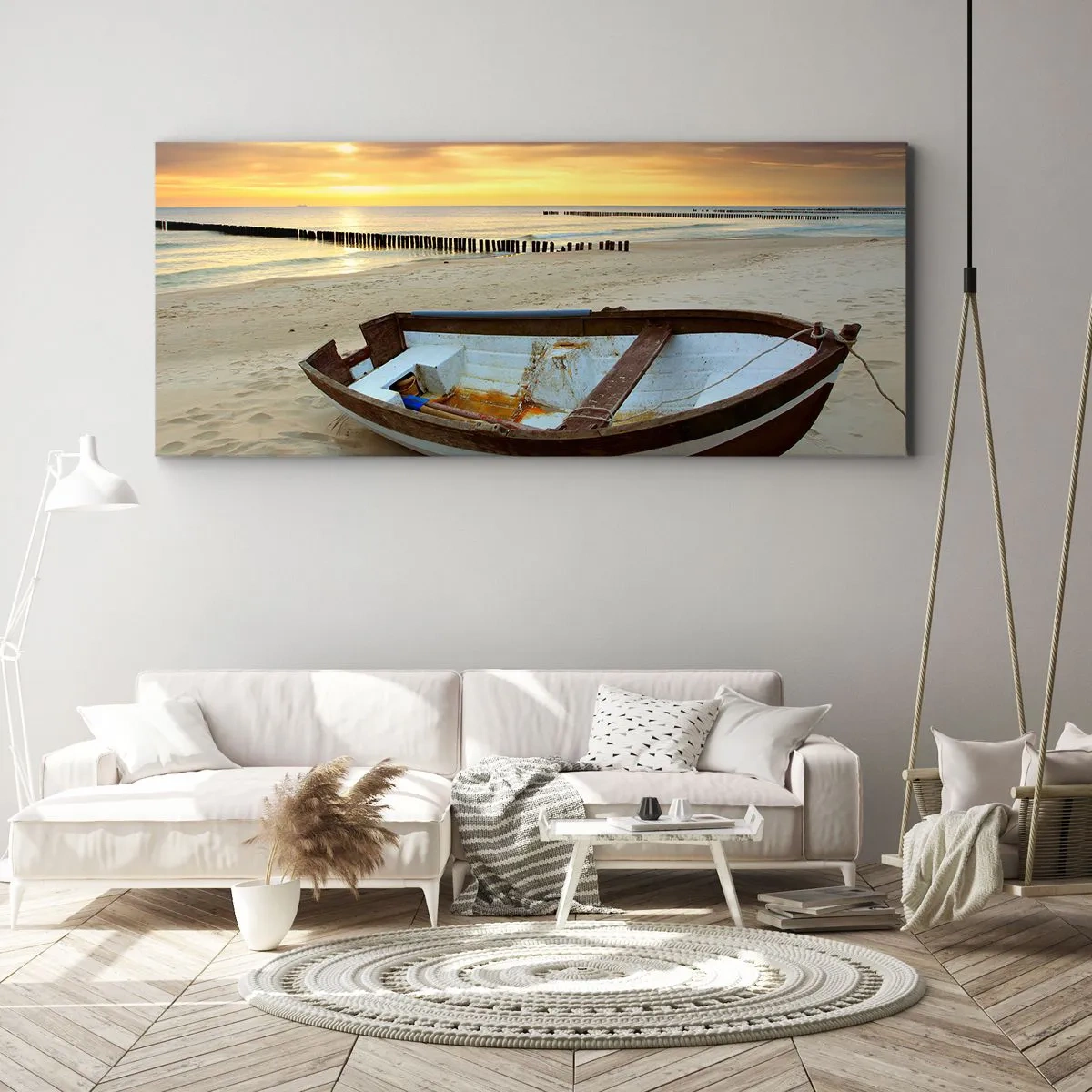 Quadro em tela - Não há mais praias bonitas do que essa - 90x30 cm