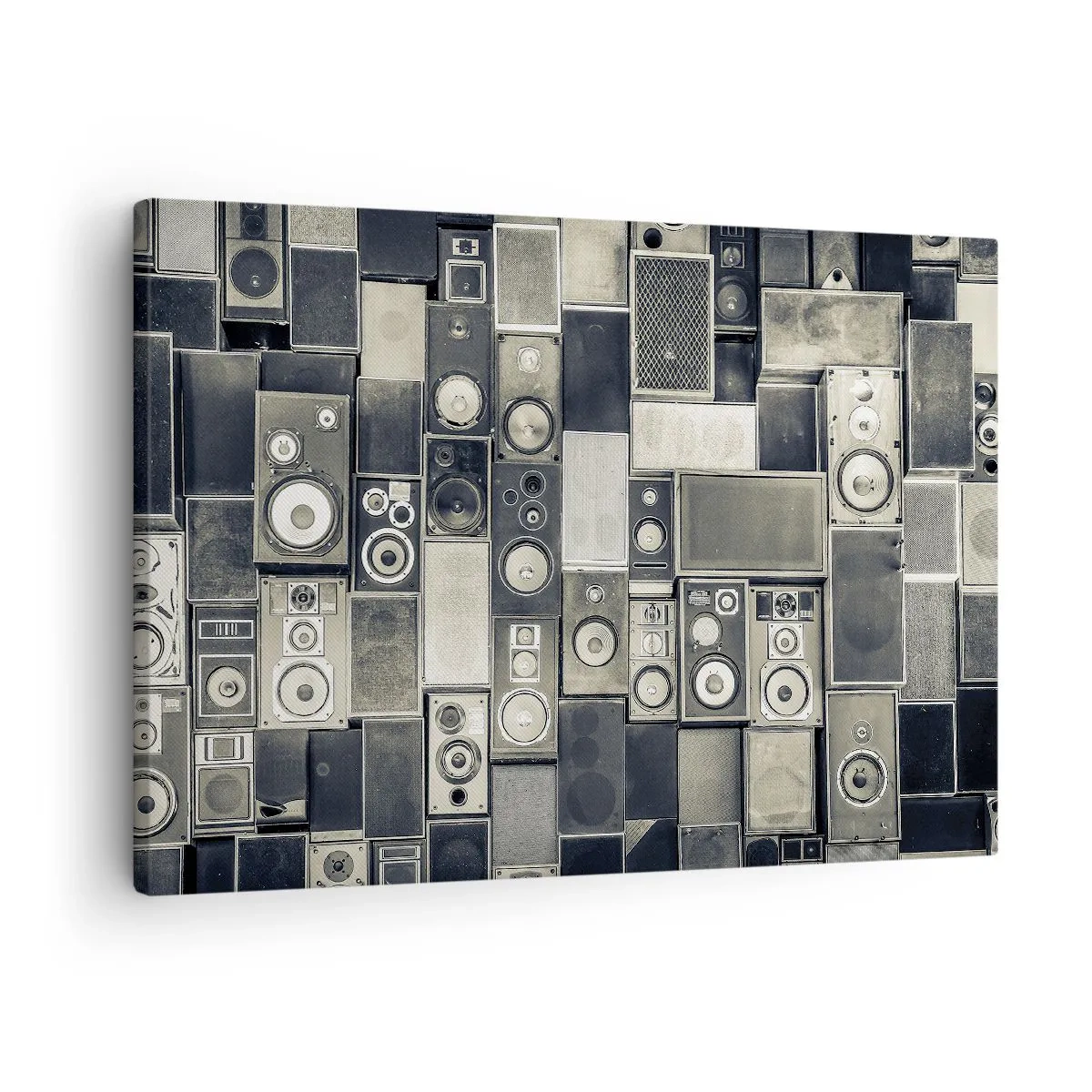 Quadro em tela - Coleção de alto-falantes em estilo retrô - 70x50cm - Está tudo bem - Decoração de parede moderna para a sala de estar e quarto ARTTOR