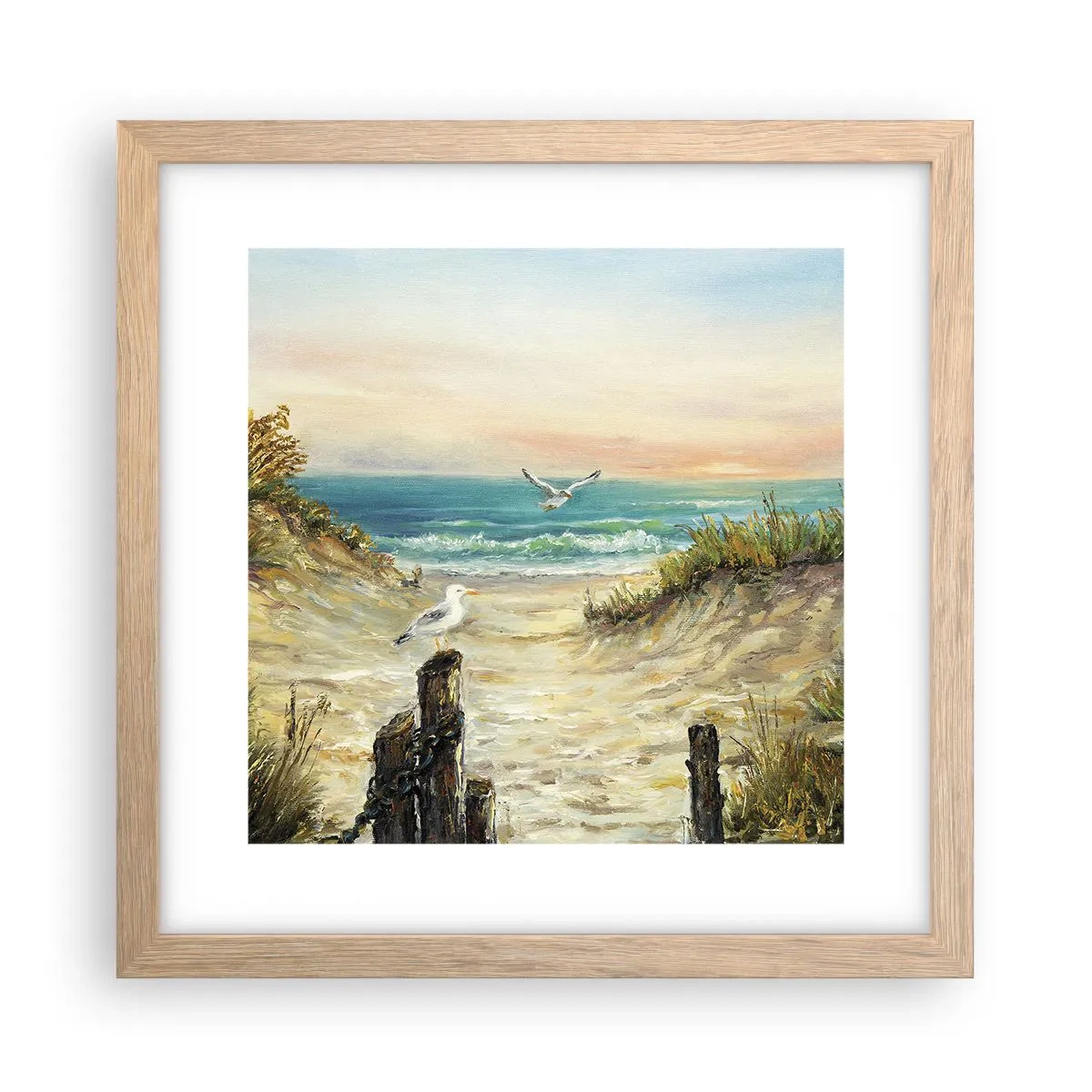 Pôster com moldura de carvalho claro - Refúgio sem vento - 30x30 cm