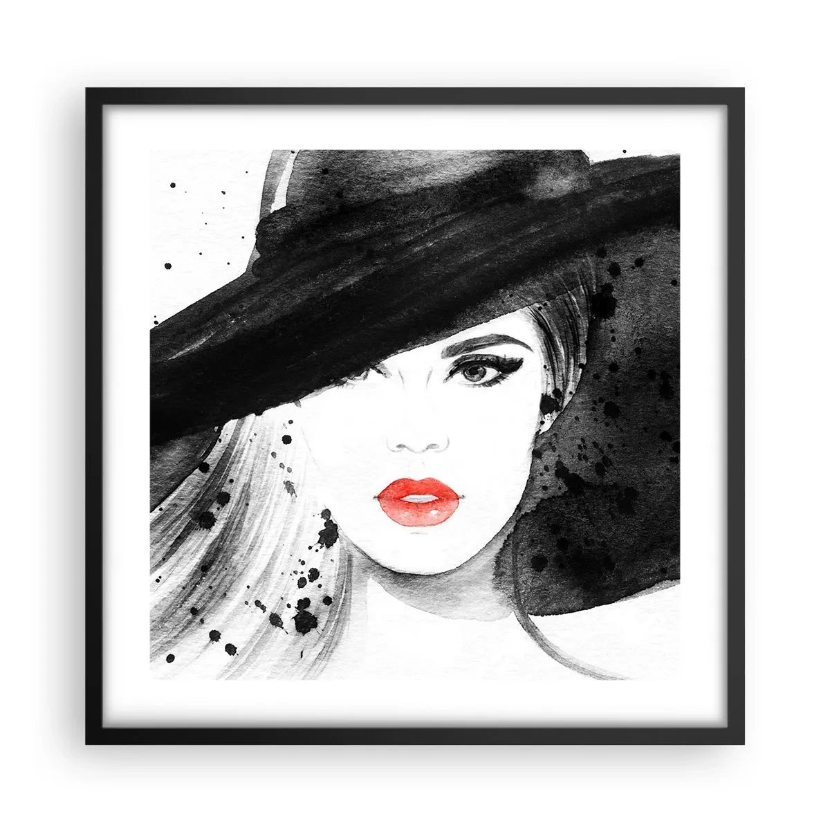 Pôster com moldura preta - Dama de Preto - 50x50 cm