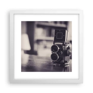 Pôster em moldura branca - A magia da fotografia antiga - 30x30 cm