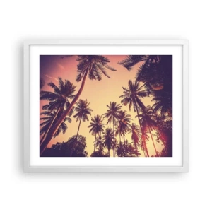 Pôster em moldura branca - Variação tropical - 50x40 cm