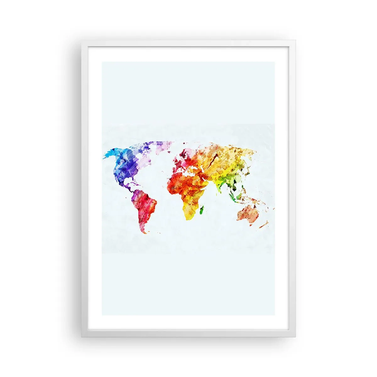 Pôster em moldura branca - Todas as cores do mundo - 50x70 cm
