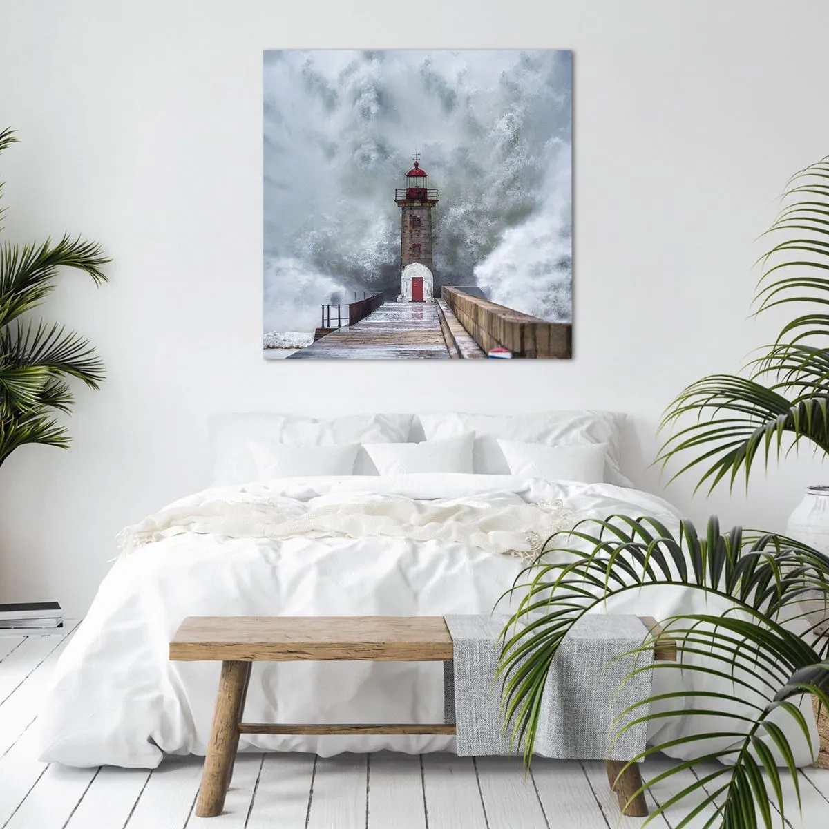 Quadro em tela - O rugido das águas, o som do vento - 50x50 cm