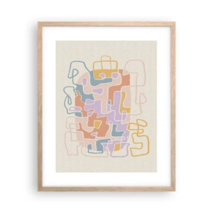 Pôster com moldura de carvalho claro - Labirinto – uma aventura alegre - 40x50 cm