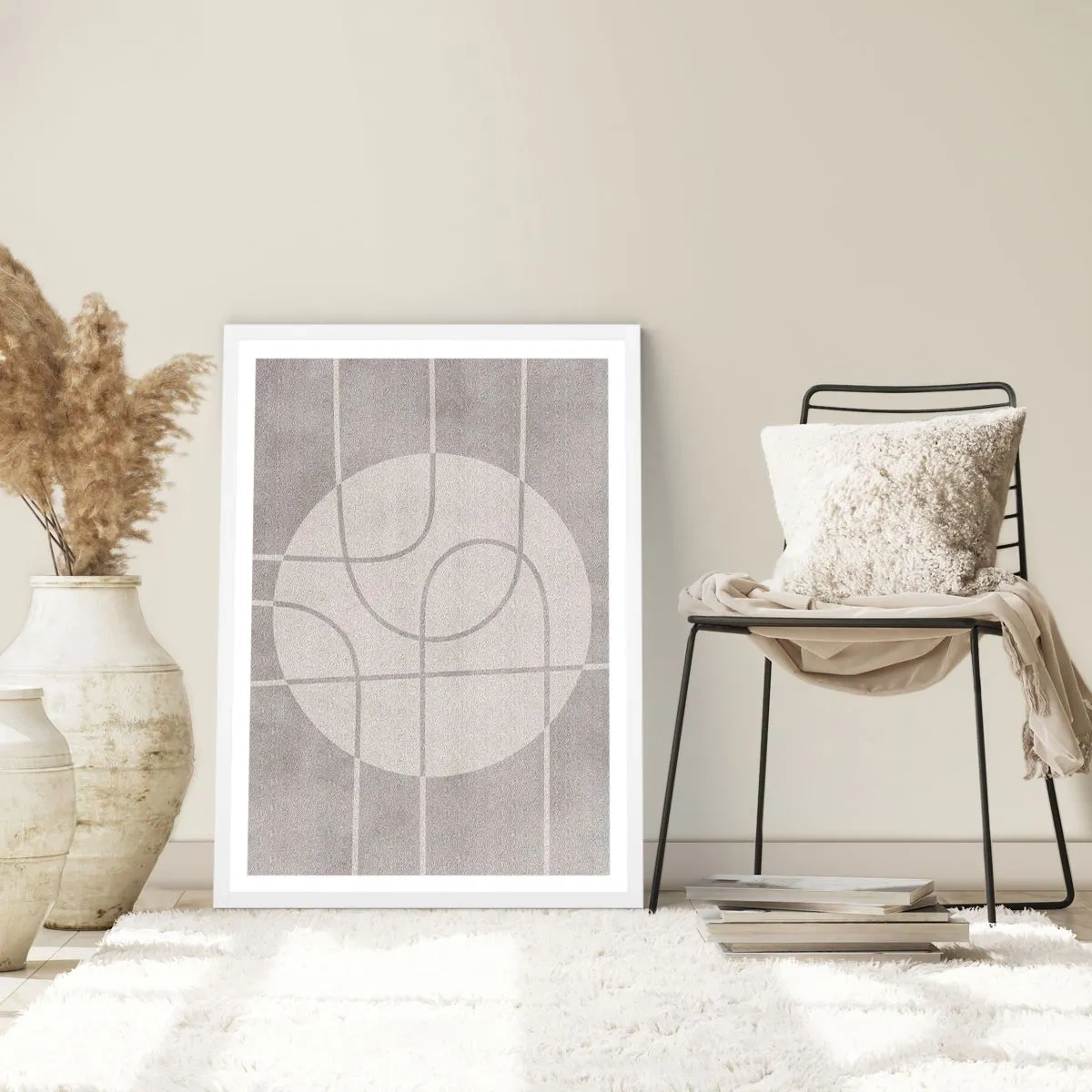 Pôster em moldura branca - Circular e direto - 50x70 cm