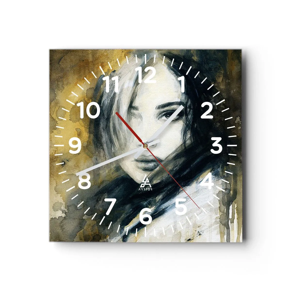 Relógio de parede - Relógio em vidro - Mais inocente ou sensual? - 40x40 cm