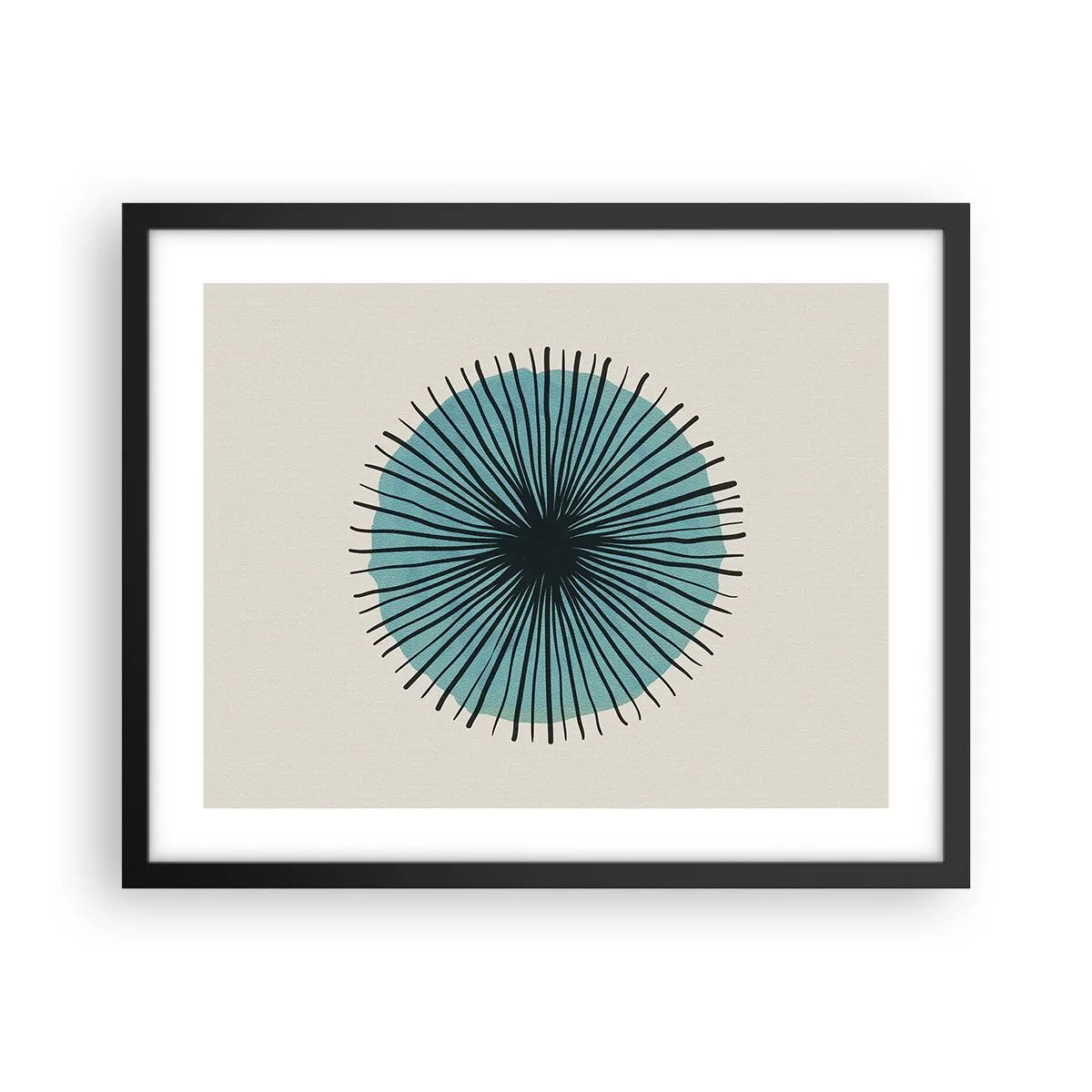 Pôster com moldura preta - Radiante sobre o azul - 50x40 cm
