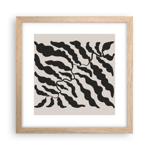 Pôster com moldura de carvalho claro - A natureza da praça - 30x30 cm