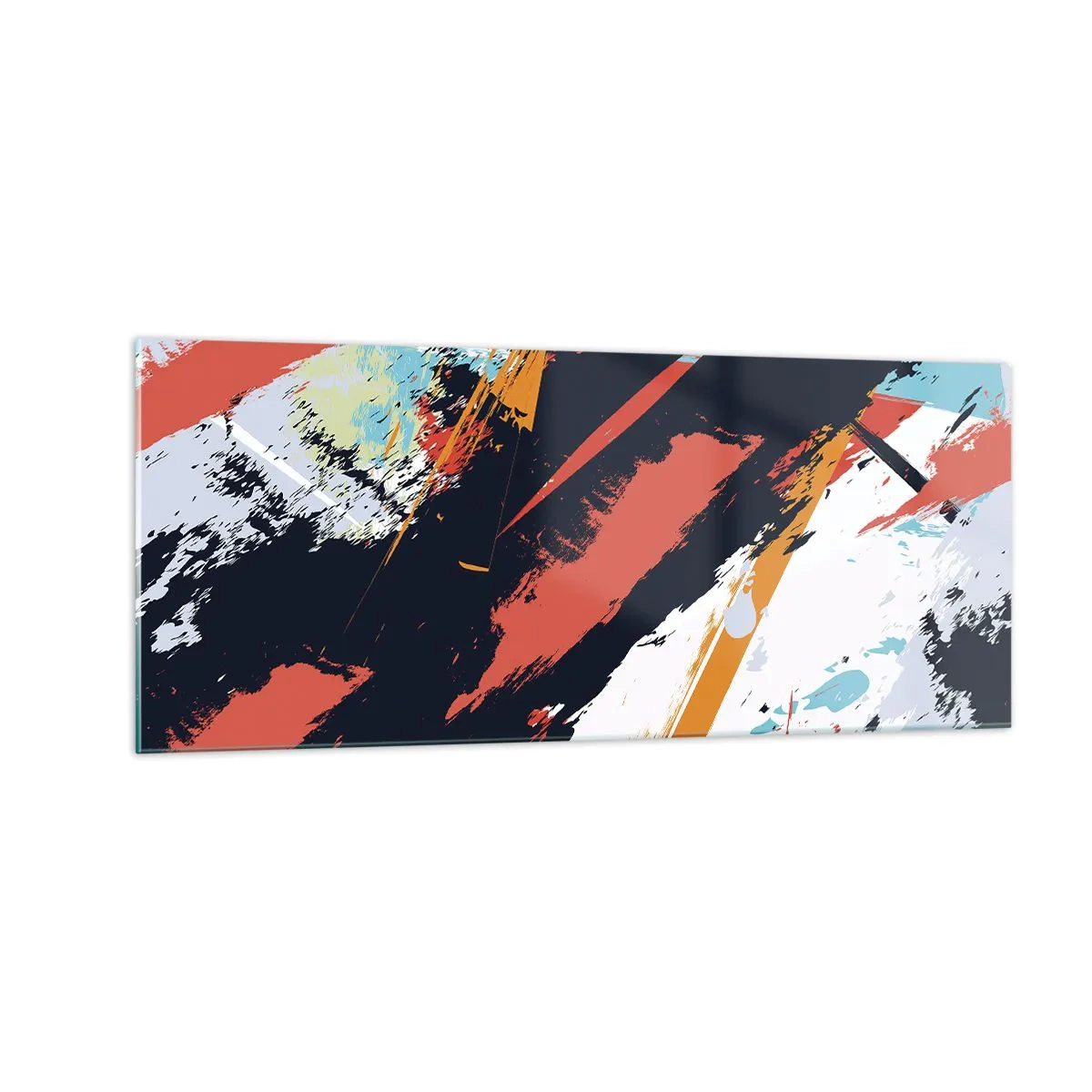 Quadro em vidro - Composição dinâmica - 100x40 cm