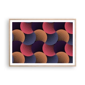 Pôster com moldura de carvalho claro - Num ritmo circular - 100x70 cm