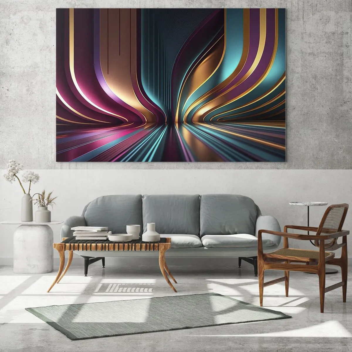 Quadro em vidro - Arquitetura de luz - 100x70 cm