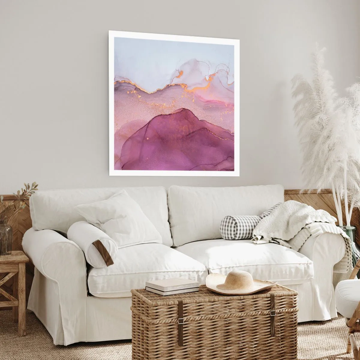 Pôster - Ondas de lilás e roxo - 40x40 cm