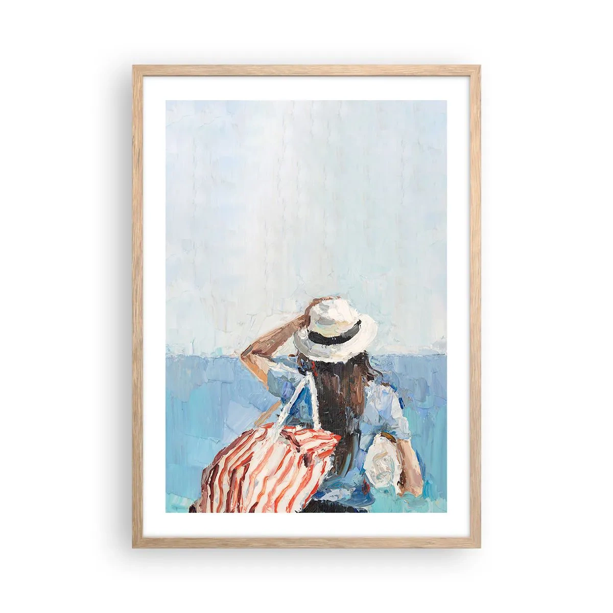Pôster com moldura de carvalho claro - Bem-vindo às suas férias - 50x70 cm