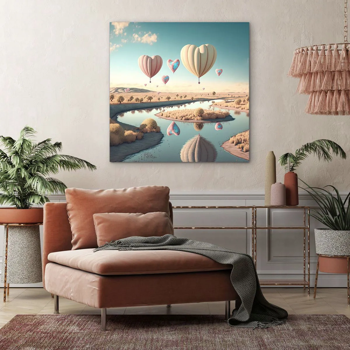 Quadro em tela - O amor permite se reerguer - 40x40 cm