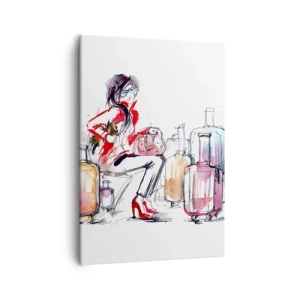 Quadro em tela - Vamos sentar antes da viagem - 50x70 cm