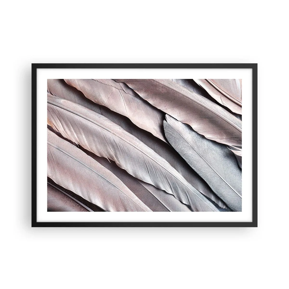 Pôster com moldura preta - Em prateado rosa - 70x50 cm