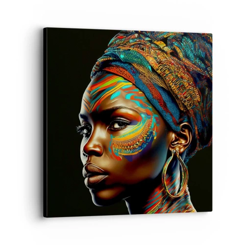 Quadro em tela - Rainha africana - 30x30 cm
