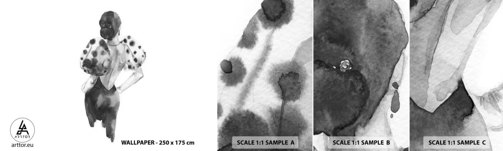 Amostra de Papel de Parede Standard Eco - Ela passou por aqui - Mulher, Moda, Modelo - 100x30 cm