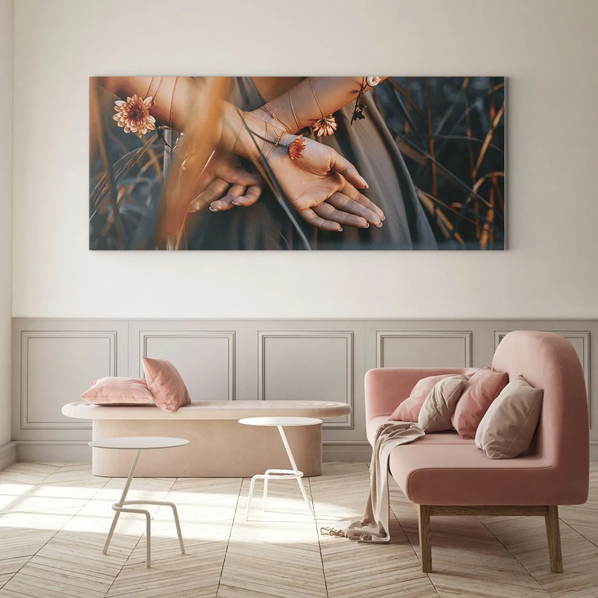 Quadro em vidro - Ligada à natureza - 120x50 cm