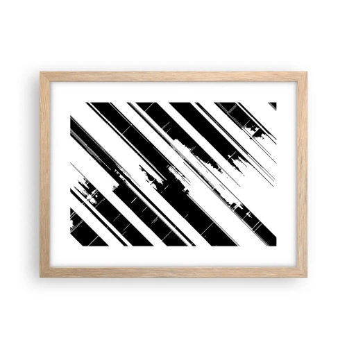Pôster com moldura de carvalho claro - Uma composição intensa e dinâmica - 40x30 cm