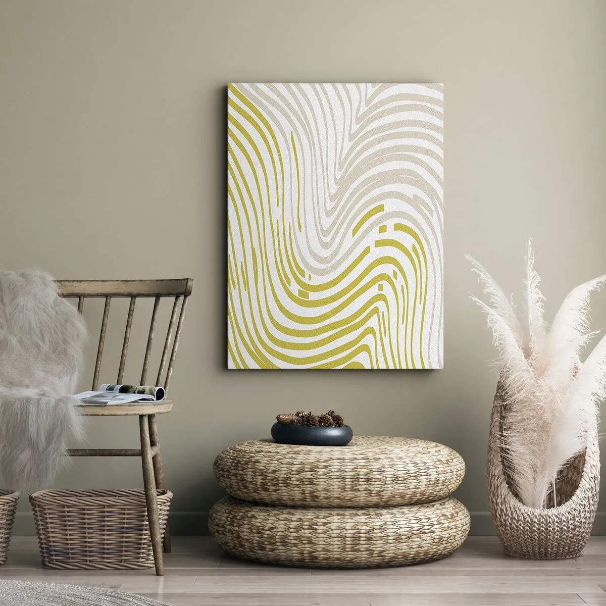 Quadro em tela - Uma composição com uma curvatura suave - 50x70 cm