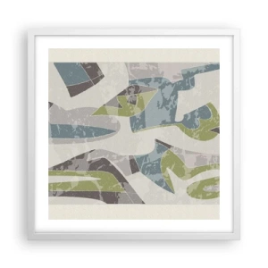 Pôster em moldura branca - Composição atrás do vidro - 50x50 cm