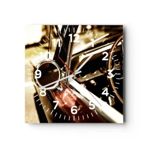 Relógio de parede - Relógio em vidro - Um carro com alma - 40x40 cm