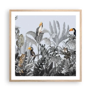 Pôster com moldura de carvalho claro - Conto de fadas africano - 60x60 cm