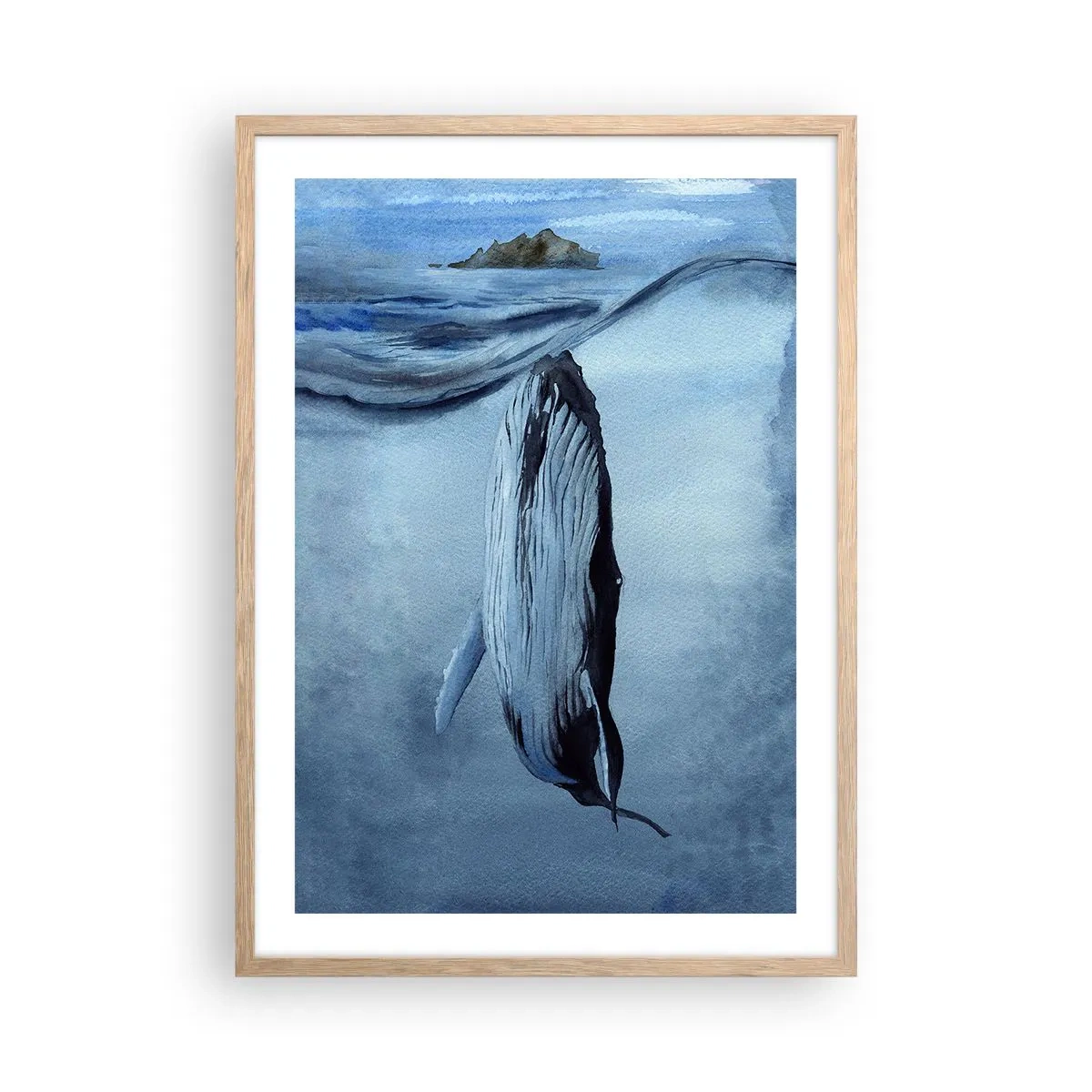 Pôster com moldura de carvalho claro - Dois mundos do norte - 50x70 cm