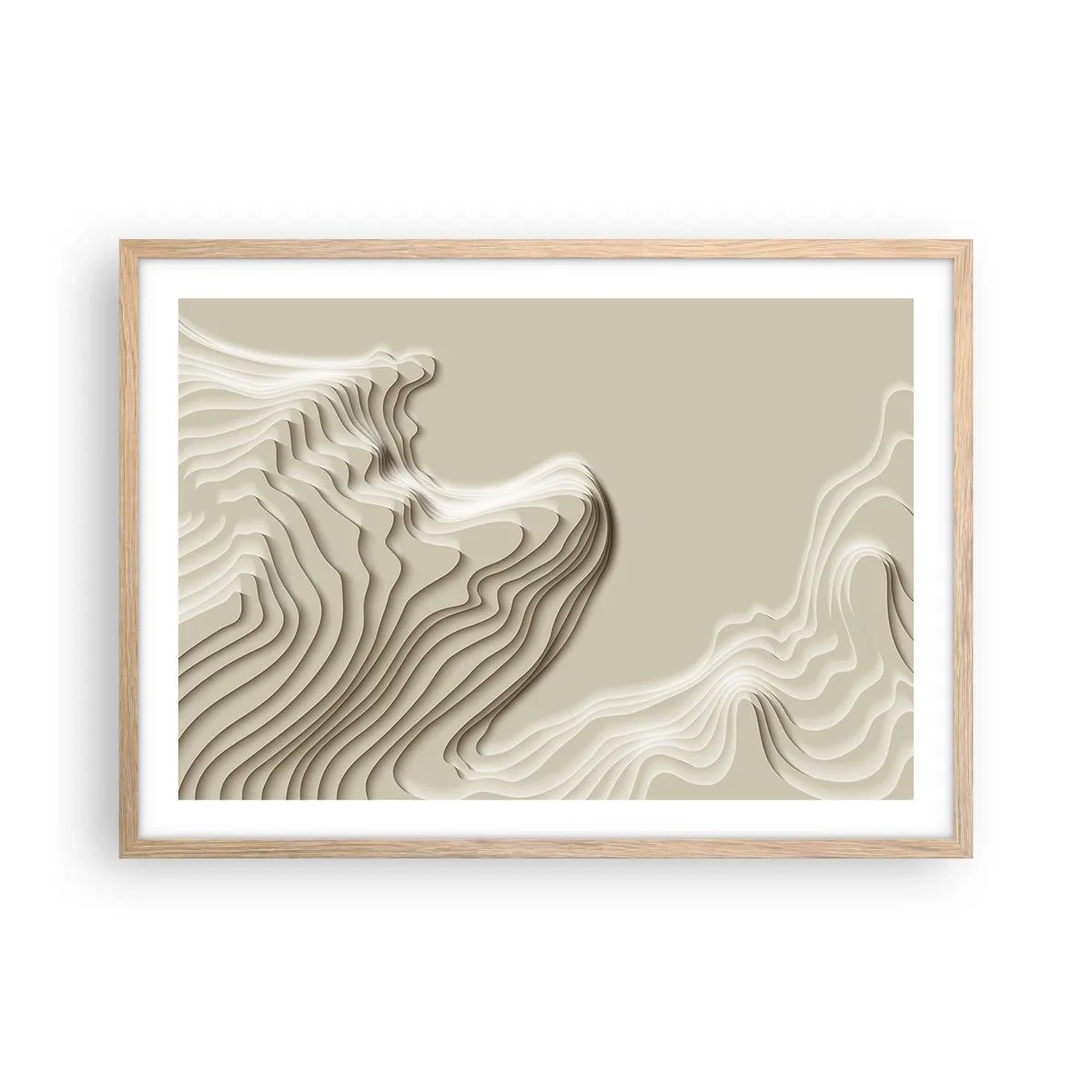 Pôster com moldura de carvalho claro - Topografia da arte - 70x50 cm