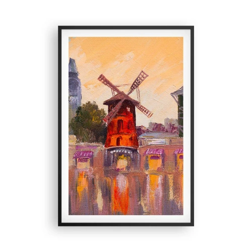 Pôster com moldura preta - Ícones parisienses – Moulin Rouge - 61x91 cm