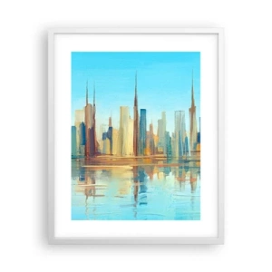Pôster em moldura branca - Uma metrópole ensolarada - 40x50 cm
