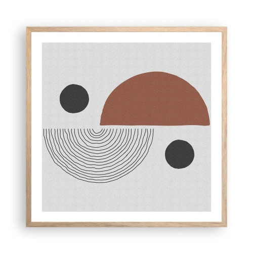 Pôster com moldura de carvalho claro - Perfeição das rodas - 60x60 cm