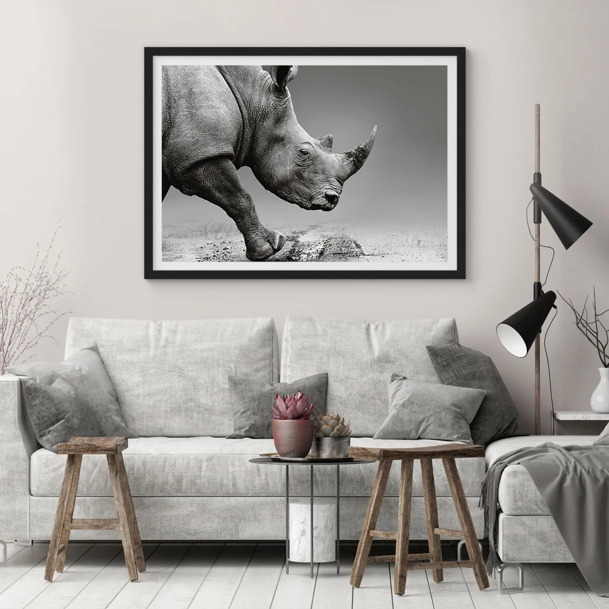 Pôster com moldura preta - Força imparável - 70x50 cm
