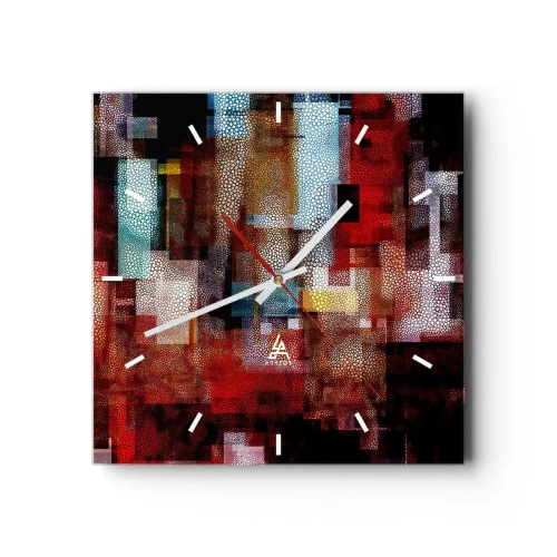 Relógio de parede - Relógio em vidro - Uma grande confusão - 30x30 cm